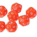 10pcs/Set For TRPG Game   D&D 16 Sided Acrylic Dice Orange