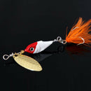 5pcs Fishing Lure Spoon Bait Fish Hook Tackle Rotate Sequins Feathers