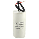 White Plastic Shell 45uF 50/60Hz 450VAC CBB60 Motor Start Run Capacitor W1Q3