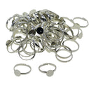 10mm Round Ring Base DIY Adjustable Blank Ring For Jewelry Making, 100/Pack
