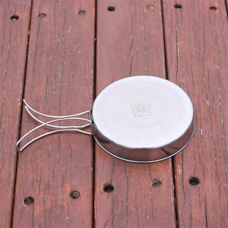 2 Pieces Camping Pot and Pan Set, Non-Stick Backpacking Cookware Mess Kit for