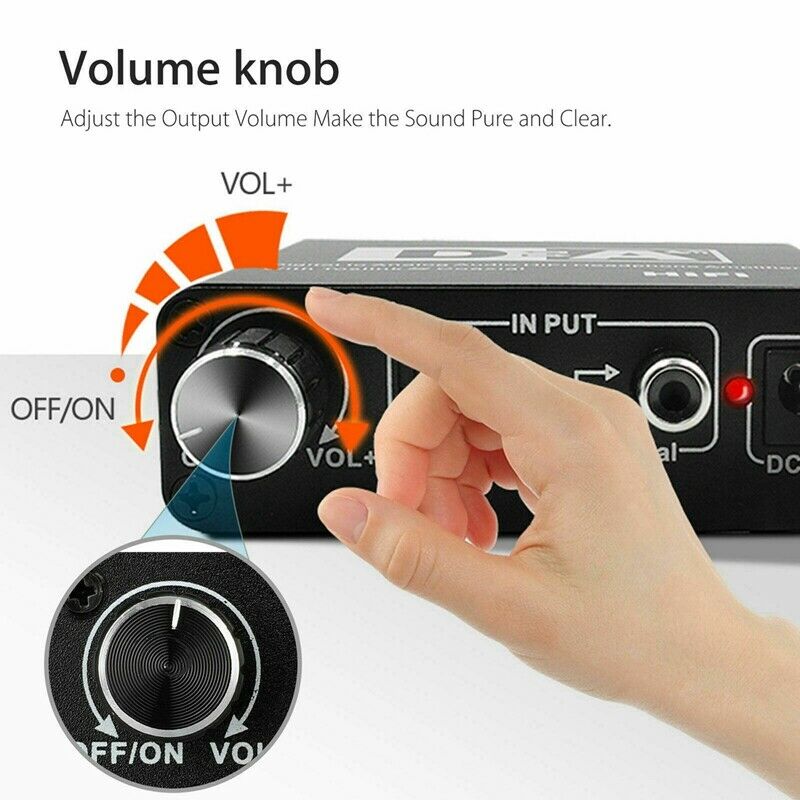 192KHz Digital Optical Coaxial Toslink to Analog RCA 3.5mm Audio Hifi Conve E3D3