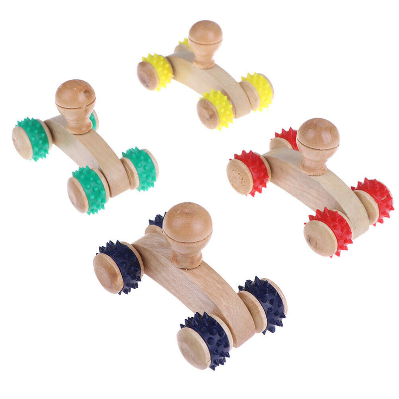 1Pcs Solid Wooden Roller Relaxing Hand  Massage Tool Reflexology Face Foot B Bj