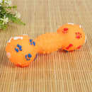 Colorful Dotted Dumbbell Shaped Squeeze Squeaky Faux Bone Pet Dog Toys