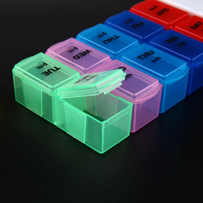 Detachable Pill Organizer Box Medication Reminder with Splitter Cutter