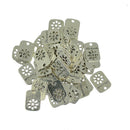 50 x Handmade Hollow Daisy Flower Rectangle DIY Making Charms