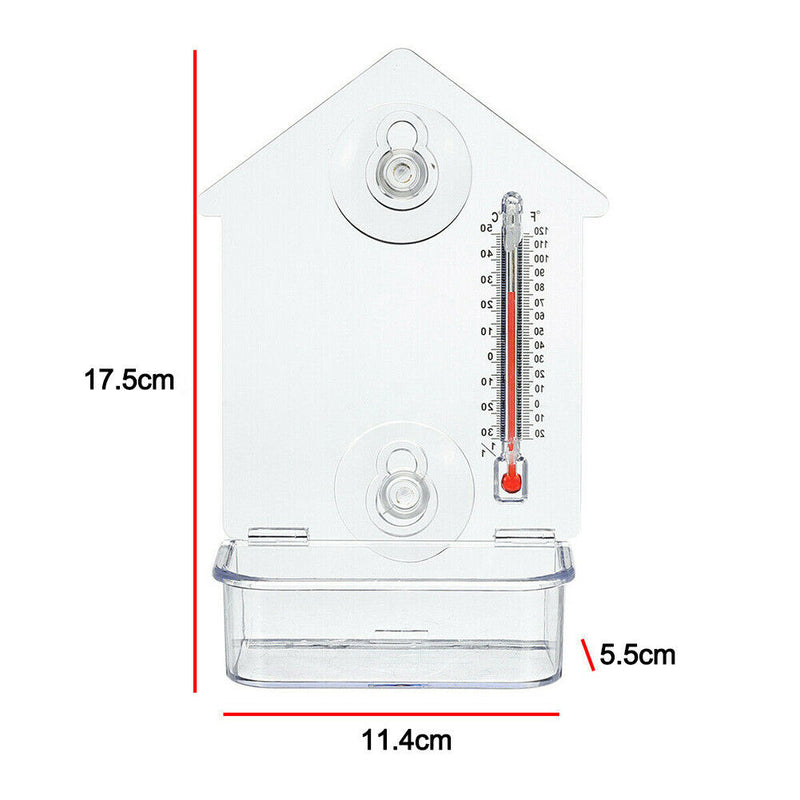 Transparent PVC With Thermometer Home Pet Supplies Practical Window Bird Feeder