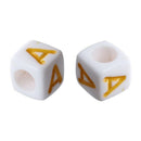 Lot 200 letter of the alphabet plastic Cube loose beads 0.24"