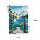 5D DIY Full Drill Diamond Painting Boat Lake Cross Stitch Embroidery Kits