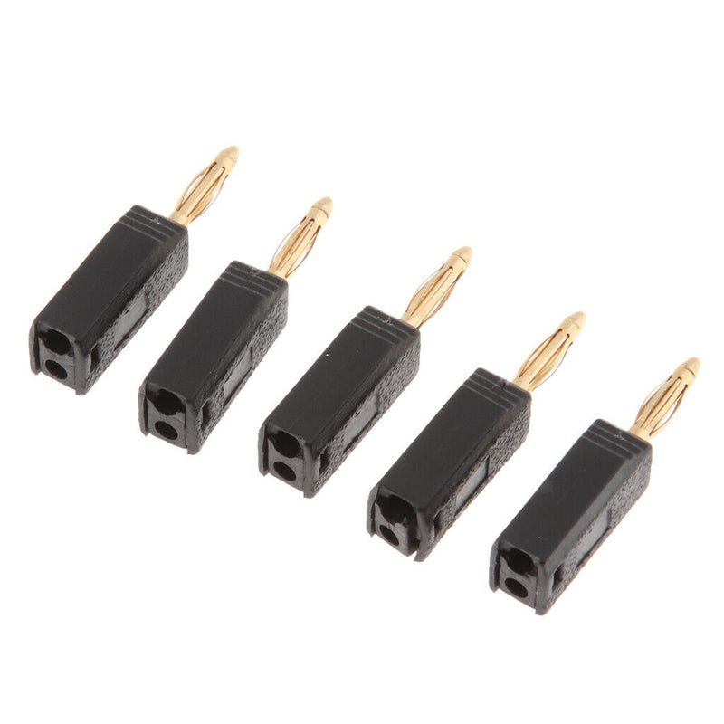 10 Pcs Black & Red 2mm Banana Plug Connectors Retractable Sheath Stackable Wire