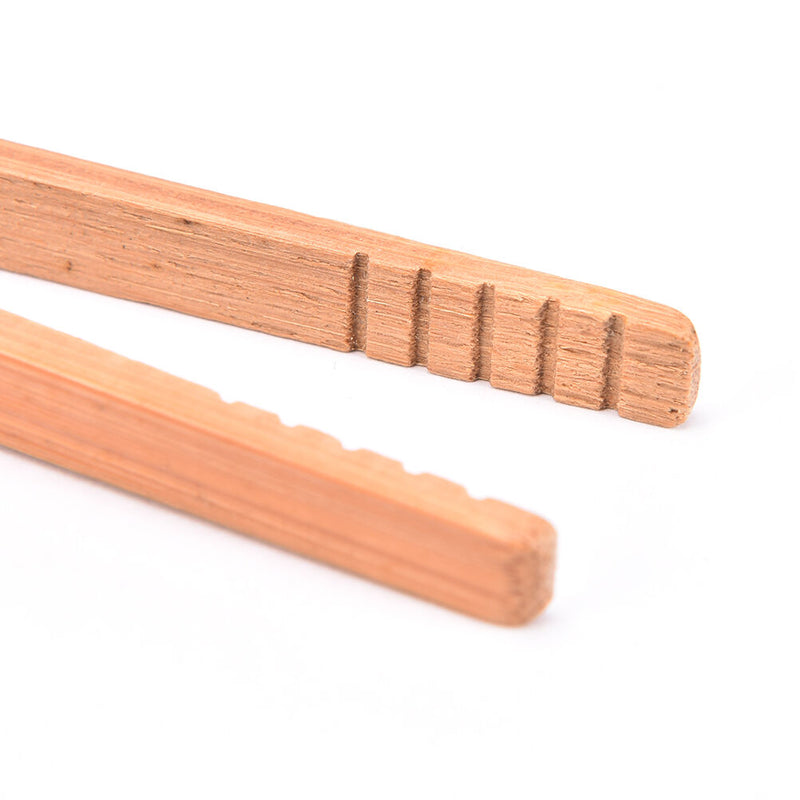 Practical Textured Bamboo Kongfu Tea Utensil Tweezers 14.5cm Wood Color MO