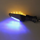 12LED Amber+Blue Motorcycle Turn Signal Indicator Light Blinker Universal US lj