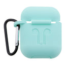 Silicone Protective Cover Case with Metal Keychain for AirPods Teal