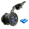 Motorcycle Dual USB Charger Socket 3.1A Waterproof Touch Switch Power Outlet