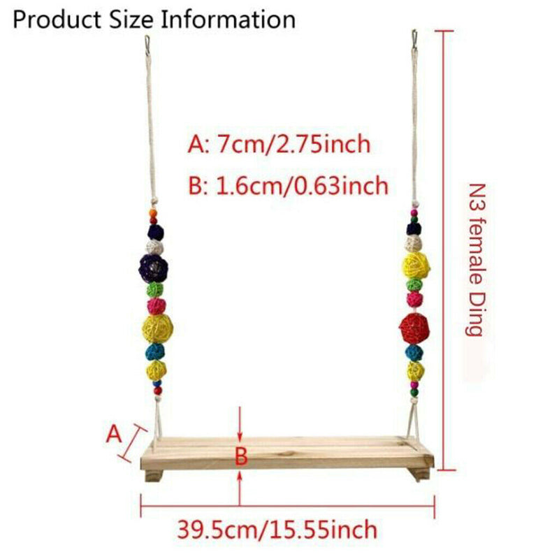 Wooden Colorful Handmade Chicken Swing Toys for Large Birds Parrots Hens Macaw