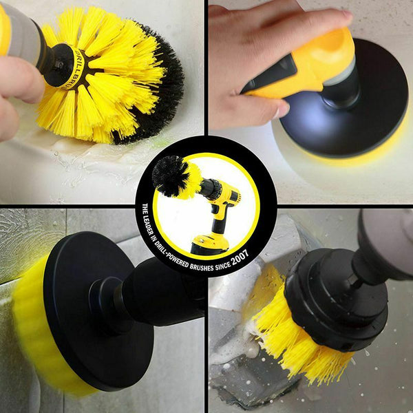 4 Piece Nylon Power Brush Tile and Grout Bathroom Cleaning Scrub Brush Kit H1D6
