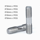 5Pcs M8*30~50mm Double End Threaded Stud Bar Rod Bolts Kit - A2 304 Stainless