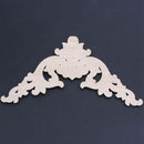 20*20cm Rubber Wood Oak Carved Corner Onlay Applique Cabinet Unpainted