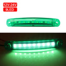 2pcs 9LED Truck Side Marker Light Tail Parking Turn Signal Lamp (Green) A