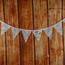 12 Flags White Lace Flag Banner  Pennant Wedding/Birthday Party Decor