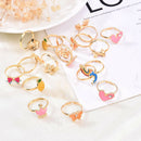 20 pc Alloy Cartoon Rings Adjustable Colorful Lovely Party Favors Toys for Kids