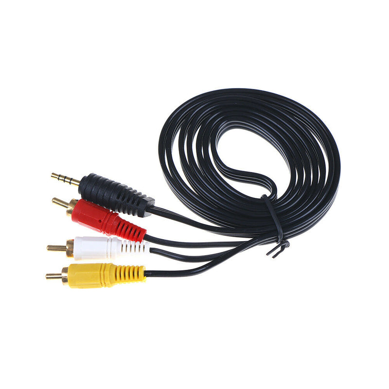 3.5mm jack plug to 3 RCA plugs Male To Male Audio Video AV Adapter Cable 1.5M 3c