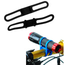 2 Pieces Bike Silicone Band Bicycle Flashlight Strap Tie Holder Black