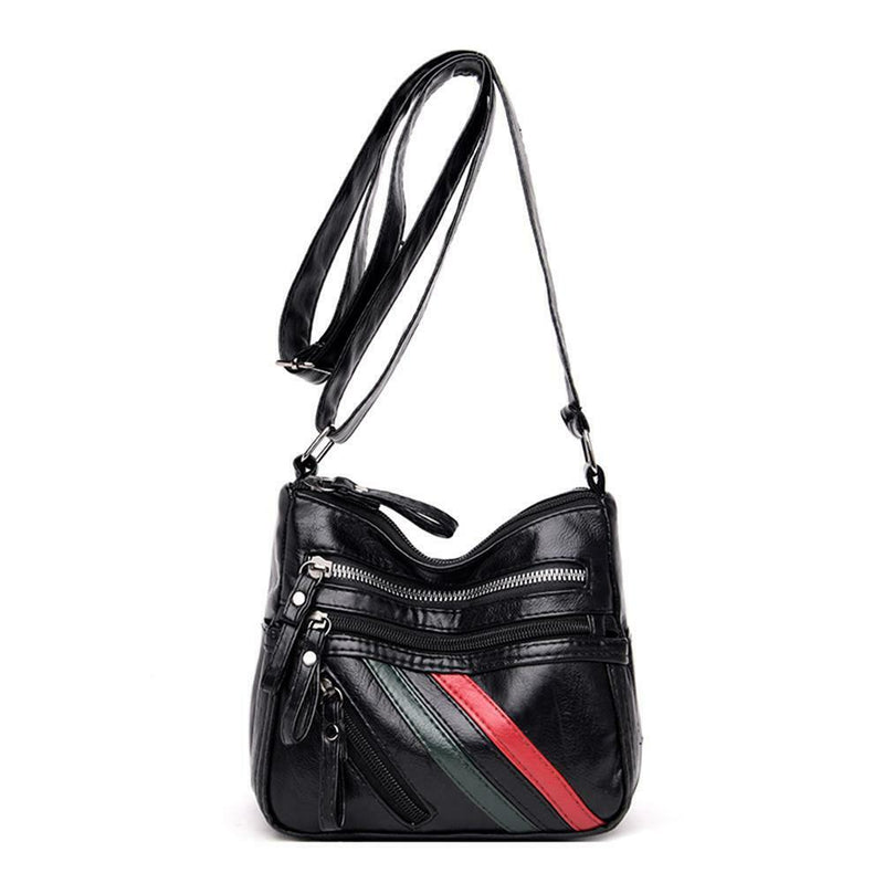 Women Shoulder Bags Leather Multi-pocket Messenger Handbag (Multicolor)