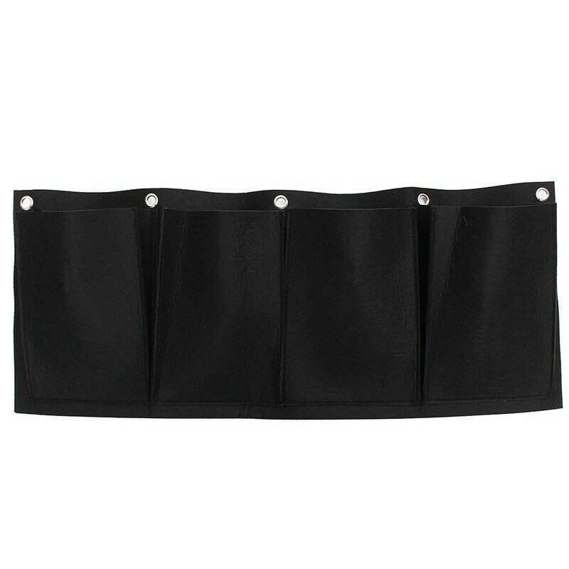 Non-woven Fabrics Horizontal Hanging Wall Garden 4 Pockets Planting Bags Se