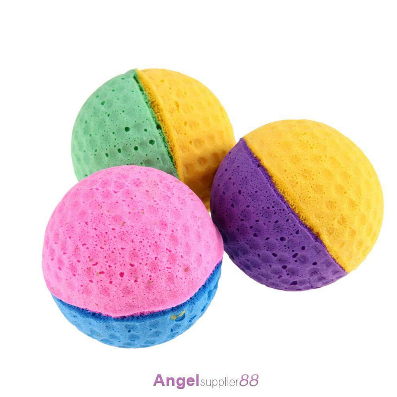 12pcs Funny Colorful Soft Latex Feathered Ball Toys Pet Cat and Dog Toys