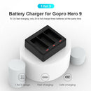 Sports Camera Triple Battery Charger for Gopro Hero 9 Cell Power Adapter Dock
