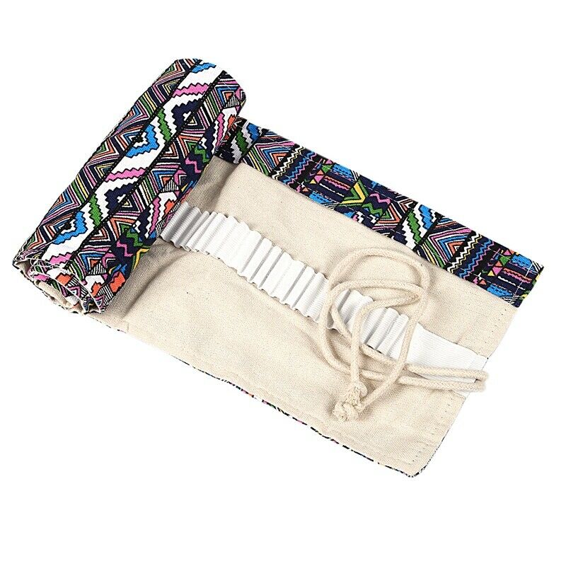 School Canvas Roll Pouch Pen Storage pecncil box 72 Holes National style N9B9