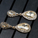 Elegant Water Drop Crystal Earrings Rhinestone Dangle Women Wedding Jewelry A