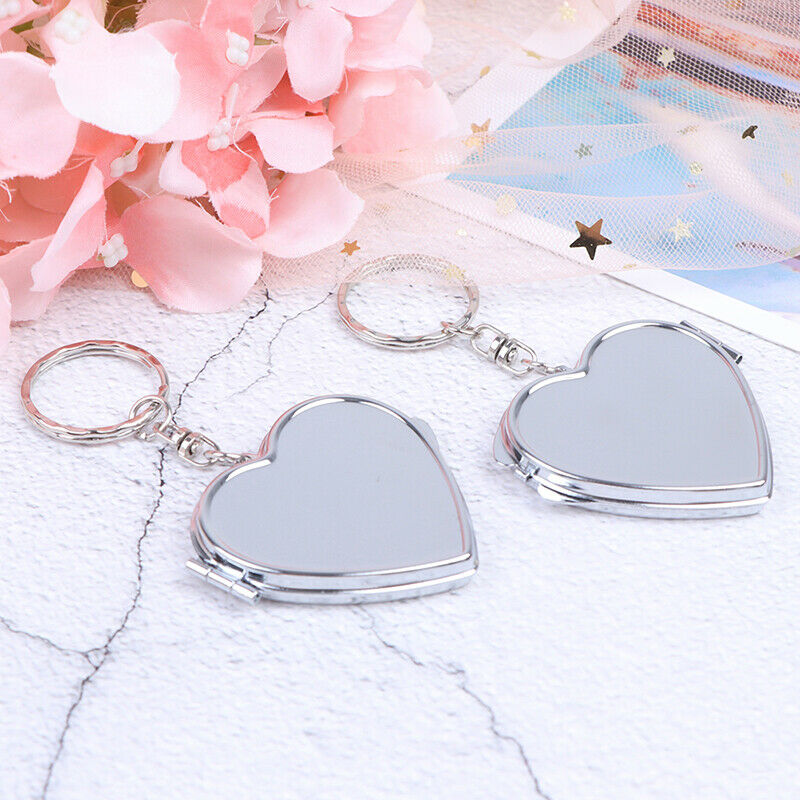 Nww Metal Folding Mirror Key Ring Keychain Portable Compact  Cosme Kd JCA Bj