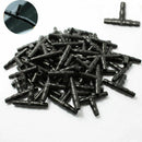 100Pc Plastic Tee joint Hoses Coupling Connector Irrigation Drip System 4mm/7mm