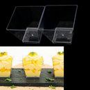 50Pcs Mini Small Plastic Square Dessert Cup Sauce Starter Party Tableware D