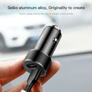 Baseus Universal 3.4A Metal Dual Usb Car Charger With Charging Cable For Ip