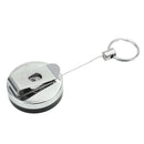 2 pcs Metal Retractable Retracting Card Holder Clip Key Split Ring Pull O AWS