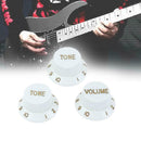 3pcs Plastic Electric Guitar Bass Volume Knob Potentiometer Caps(White)