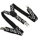 Black & White Music Notes - Funky Trendy Unisex Suspender Braces One Size f