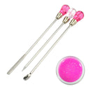 3pcs Glue Rhinestone Nail Art Tools Spoon Spatula Stirring Rod .Dotting P Dzjo