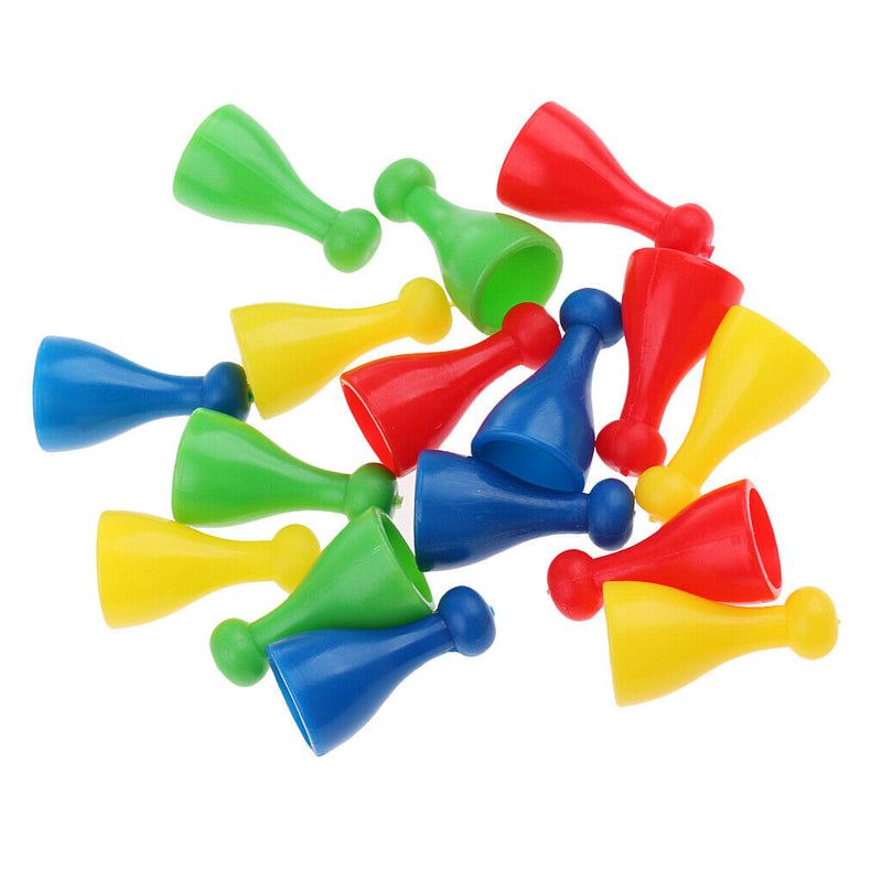 Pack of 16 Plastic Chess Pawn Pieces Board Card Game Halma Parts Accessories