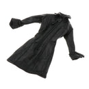 Female Clothing 1/12 Women Black Long Leather Coat for Scarlet
