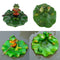 2x Artificial Pond Lily Floating Plant With Frog Ornament Family Rowing
