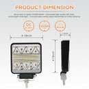 Led Light Bar, 4 Inch Square 102W Waterproof Led Work Light, For Jeep Off-R