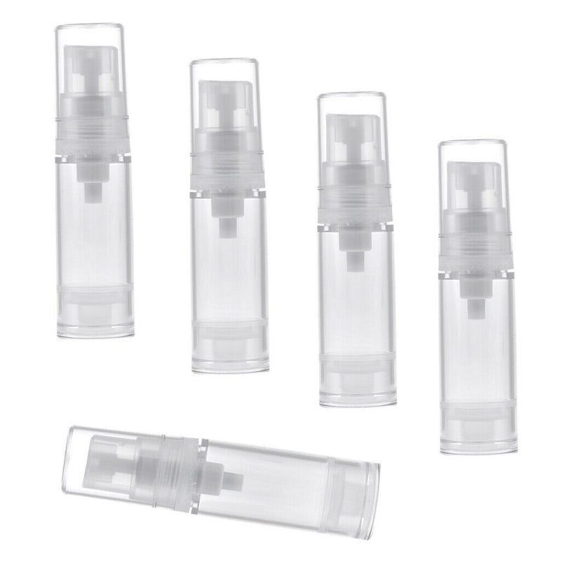 5PCS 5ml Clear Empty Refillable Airless Pump Toners Lotions Spray Bottles Fine
