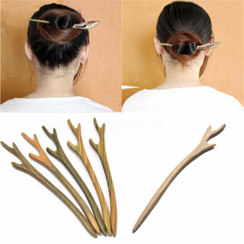 1 PC Wooden Hair Pin Stick Chopstick Wood Handmade Carved Hair Jewelry Random