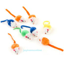10X Colorful Plush Mouse Mice Pet Cat Toys Mini Funny Playing Sound Interactive