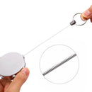 110CM Retractable Key Chain Reel Steel Cord Recoil Belt Key Ring Badge Holde Bj