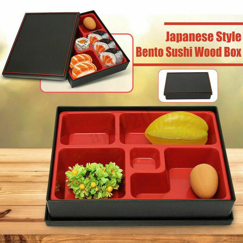 5 Grid Bento Box Japanese Lunch Box Reusable Chopsticks Rice Sushi Catering